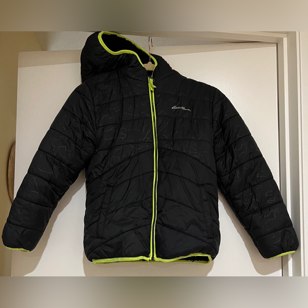 Boy’s Eddie Bauer Black Jacket with Neon Trim